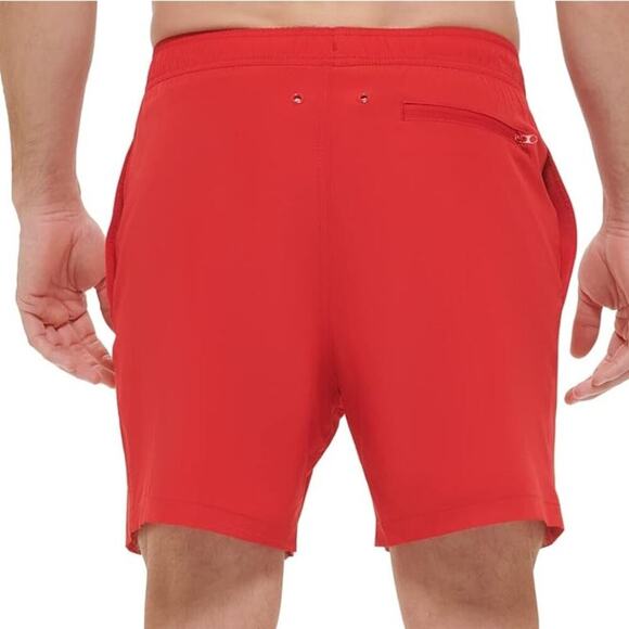NWT CALVIN KLEIN Swimwear Men's Quick Dry UV Protected Swim Trunk Sz XXL Red - Picture 2 of 8